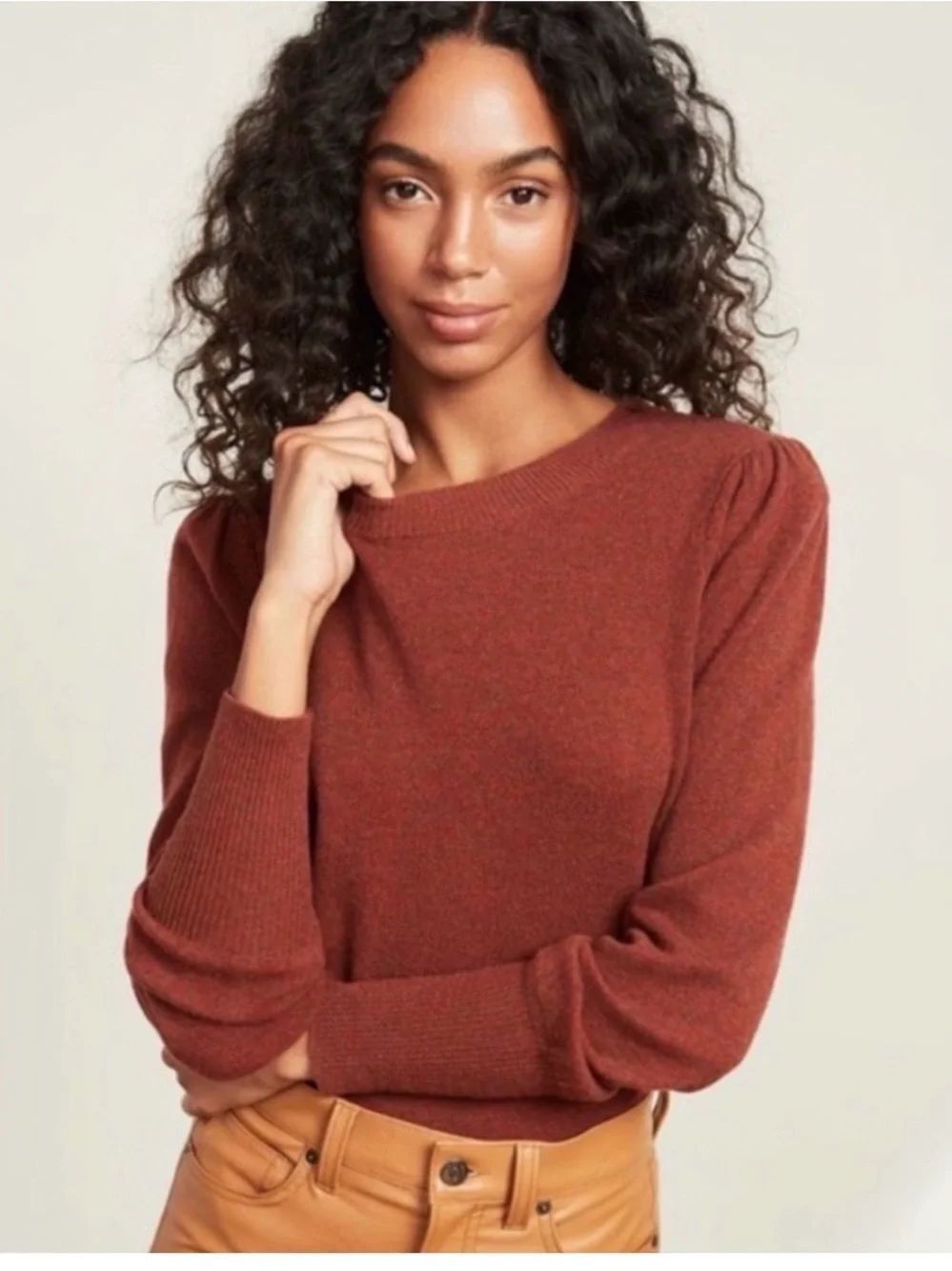 Veronica Beard   Nelia pullover Heather Brick reddish-brown
100% Cashmere size L